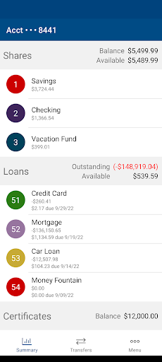 Enfield Community Credit Union Screen 2