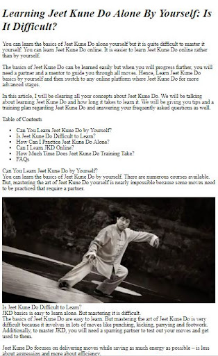 Jeet Kune Do Training Tips Screenshot 3 - AppWisp.com