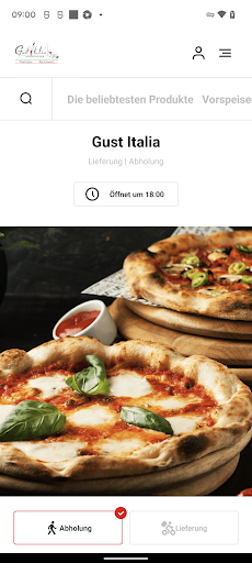 Android application Trattoria Gust Italia screenshort