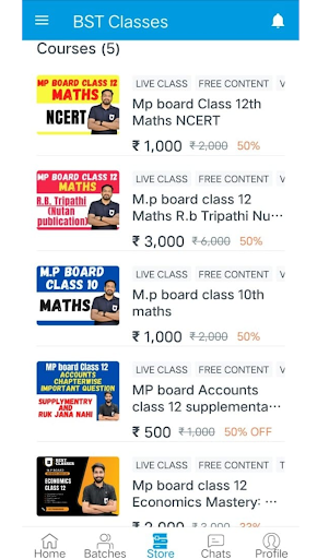 BST Classes Screen 2