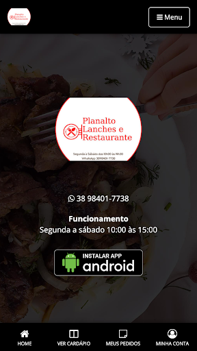 Android application Restaurante Planalto screenshort