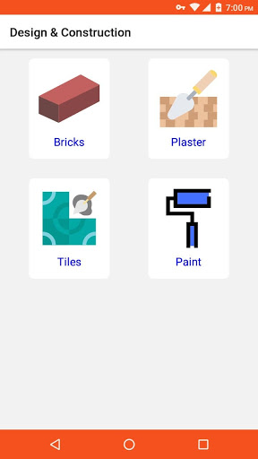 Android application Construction Material Calculat screenshort