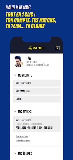 Android application 4PADEL screenshort
