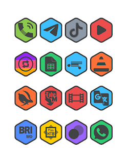 ภาพหน้าจอของ Hexadark - Hexa Icon Pack