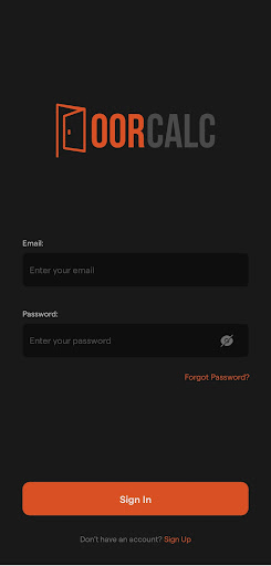 Android application DoorCalc screenshort