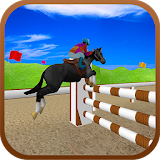 Black Horse Jumping Racing 3D icon
