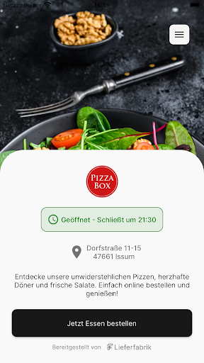 Android application Pizza Box screenshort