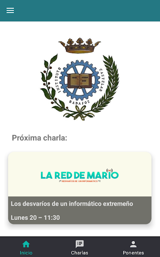Android application Charlas IES Castelar 2021 screenshort