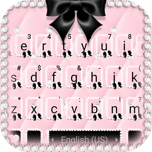 Pink Girly Diamonds Keyboard T logo