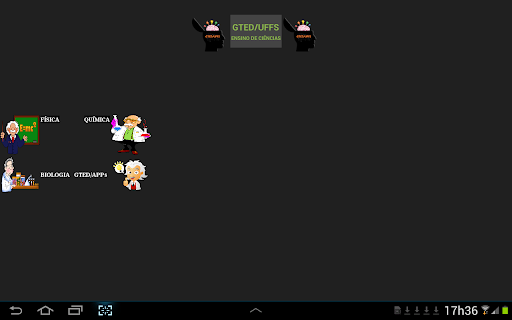 Android application Ensino de ciências para tablet screenshort