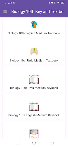 Android application Biology 10th Key and Textbook screenshort