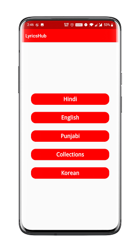 Lyrics Hub - Hindi, English, P Screen 2
