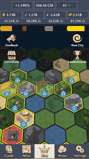 Android application Idle Hex Realms screenshort