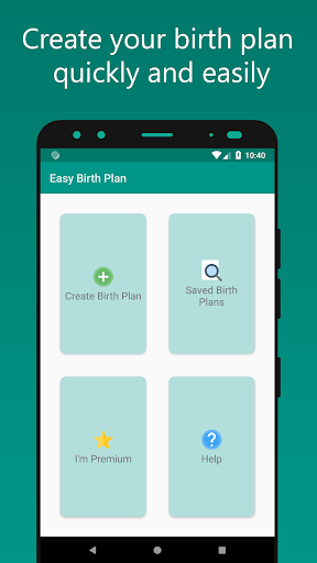 Android application Easy Birth Plan screenshort