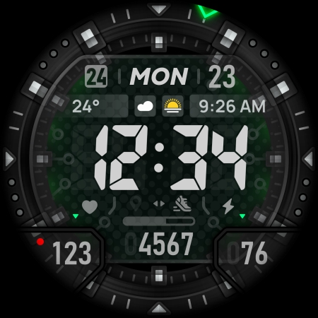 SH018 Watch Face, WearOS watch screenshot 14