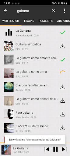 Android application Jamando Descargar Música screenshort