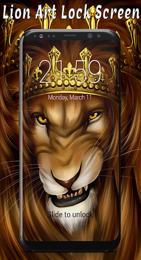 Lion Art Passcode Lock Screen  Wallpapers ?