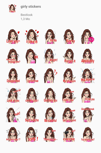 Emoji girly stickers - WAstickerapps