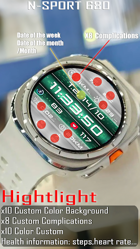 N-SPORT 680 Digital Watch Face screenshot 2