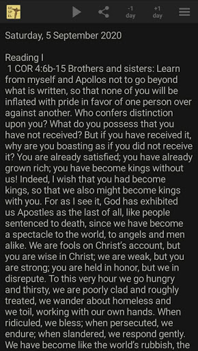 Android application the Daily Gospel screenshort