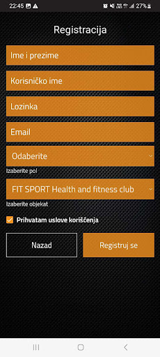 FIT SPORT Screen 2
