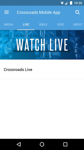 Crossroads Mobile App Screen 2