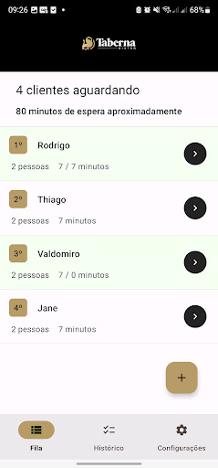 Administração de fila Taberna Screen 3