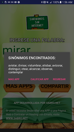 Sinónimos sin Internet Screen 3