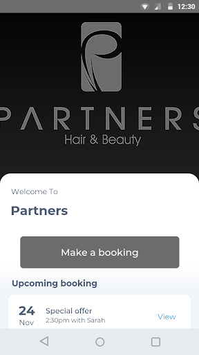Android application Partners Hair and Beauty screenshort