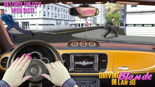 Driving Blonde Car 3D City Sim