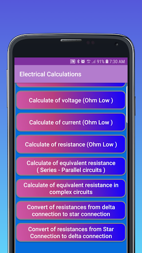 Electrical Calculations Screen 3