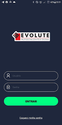 Android application Evolute Cursos screenshort
