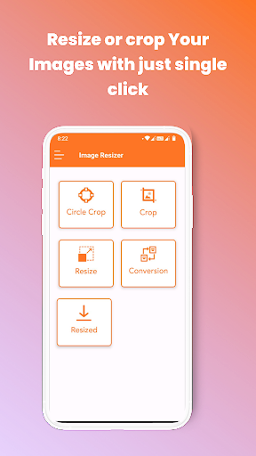 Android application image resizer app screenshort