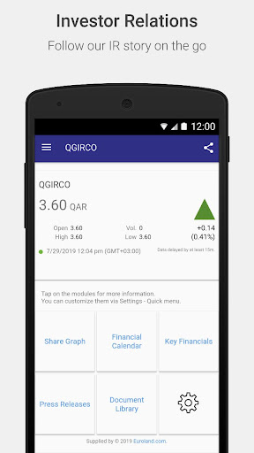 Android application QGIRCO Investor Relations screenshort