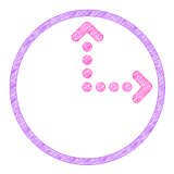 Scribbles Purple Analog Clock icon