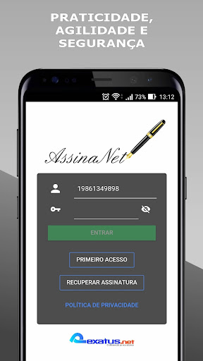 Android application AssinaNet screenshort