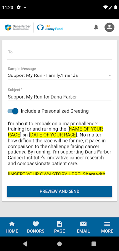 Jimmy Fund Fundraising Screen 3