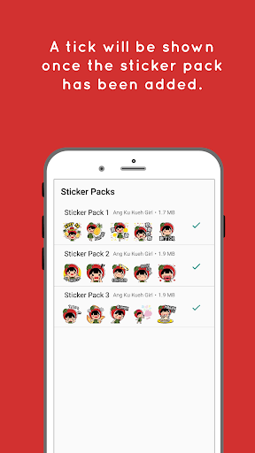 Ang Ku Kueh Girl WA Stickers Screen 3