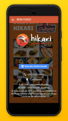 Android application Restaurante Oriental Hikari screenshort