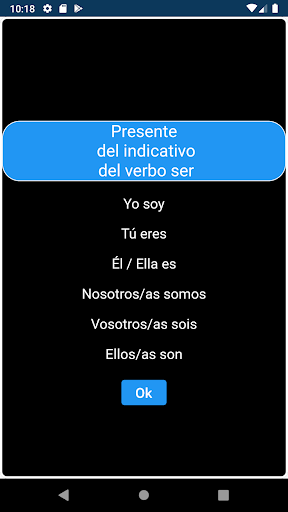 Verbos en español Screen 2