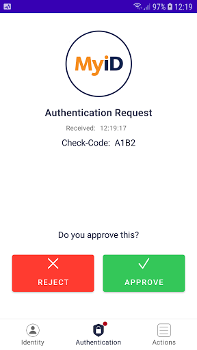 MyID CMS Authenticator Screen 3