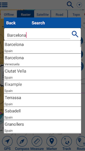 Barcelona Offline GPS Charts Screen 2