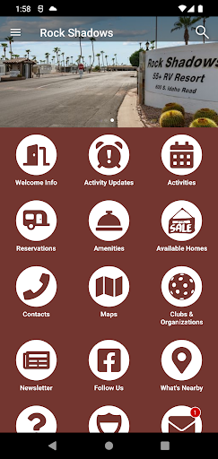 Android application Rock Shadows RV Resort screenshort
