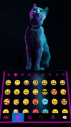 Neon Kitten Keyboard Backgroun Screen 3