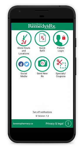 Android application Bowens Pharmacy screenshort