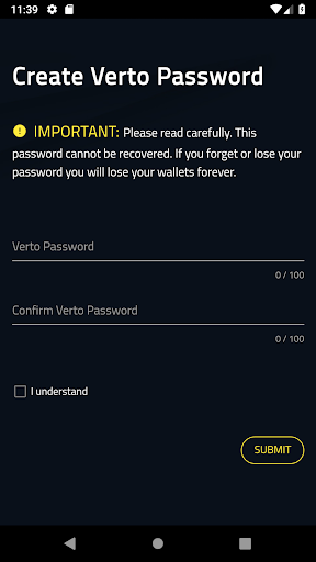 Verto: Bitcoin VTX EOS ETH Wal Screen 2