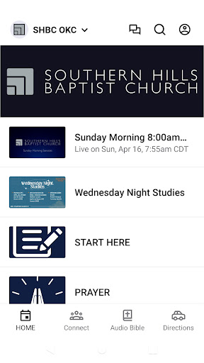 Android application Southern Hills Baptist OKC screenshort