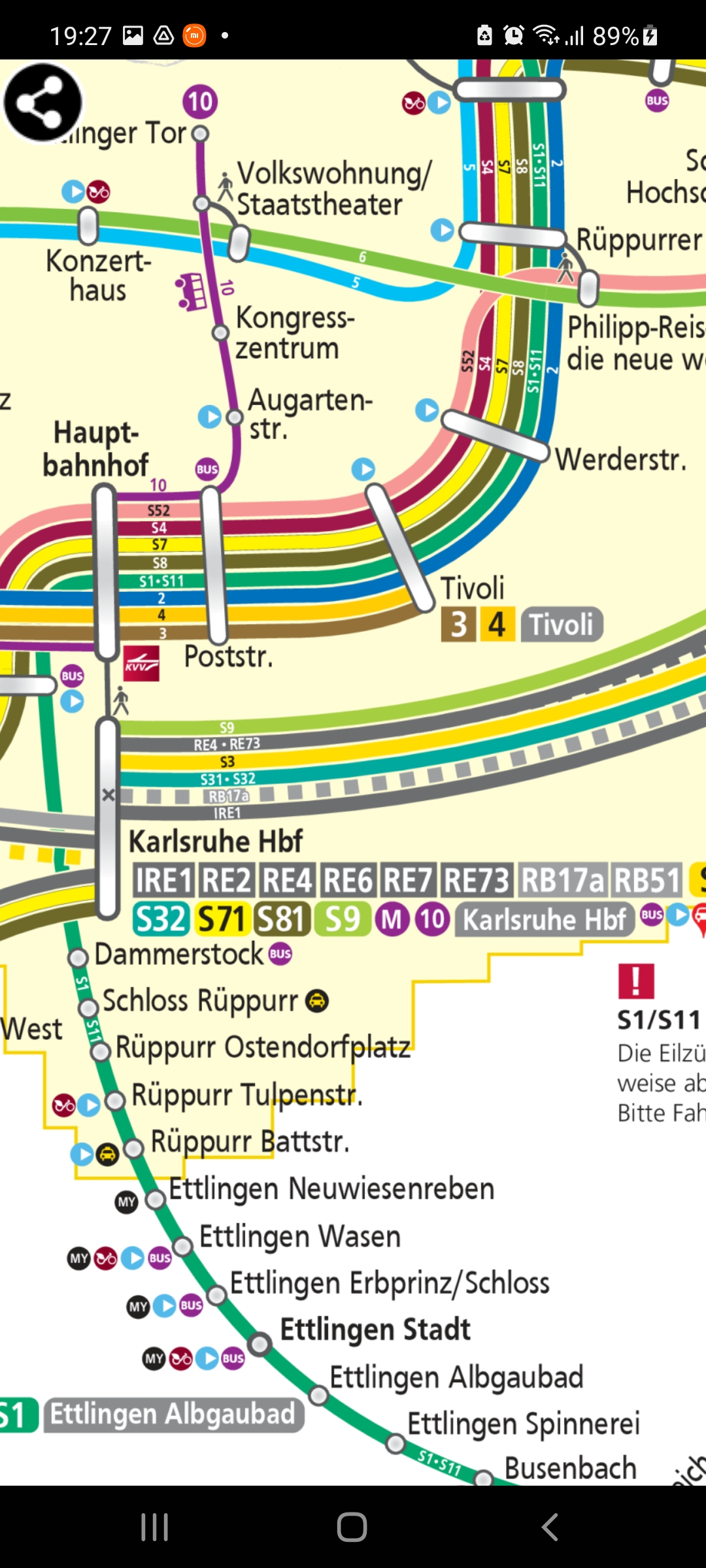 Android application Karlsruhe Tram Map screenshort