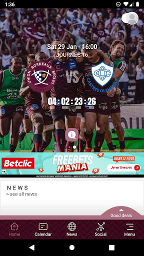 Android application UBB Rugby screenshort
