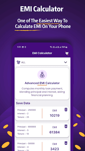 Advance EMI Calculator Screen 2